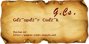 Gáspár Csák névjegykártya